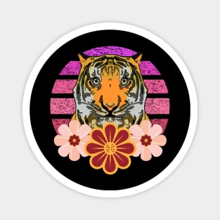 Tiger with Flowers Magnet